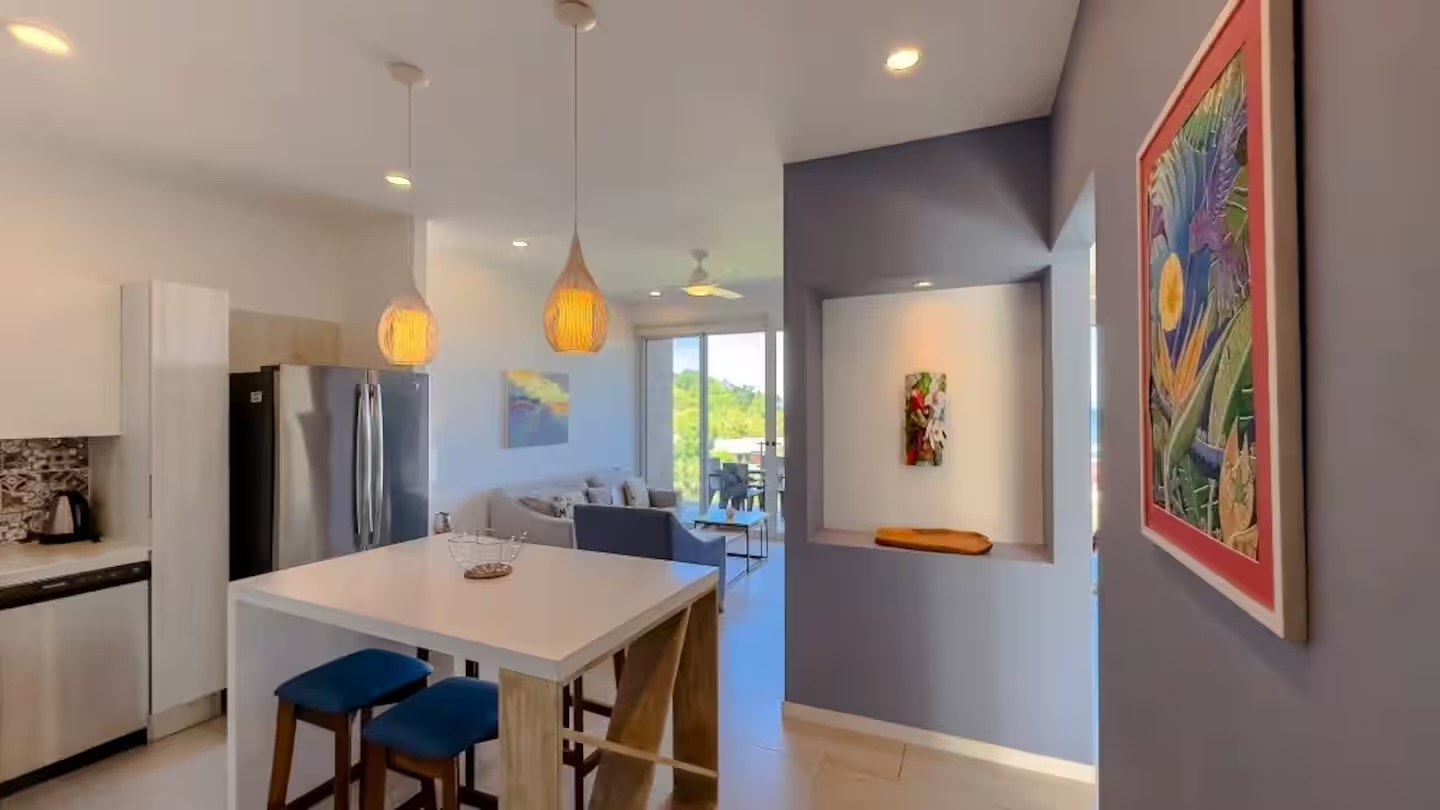Kitchen and living